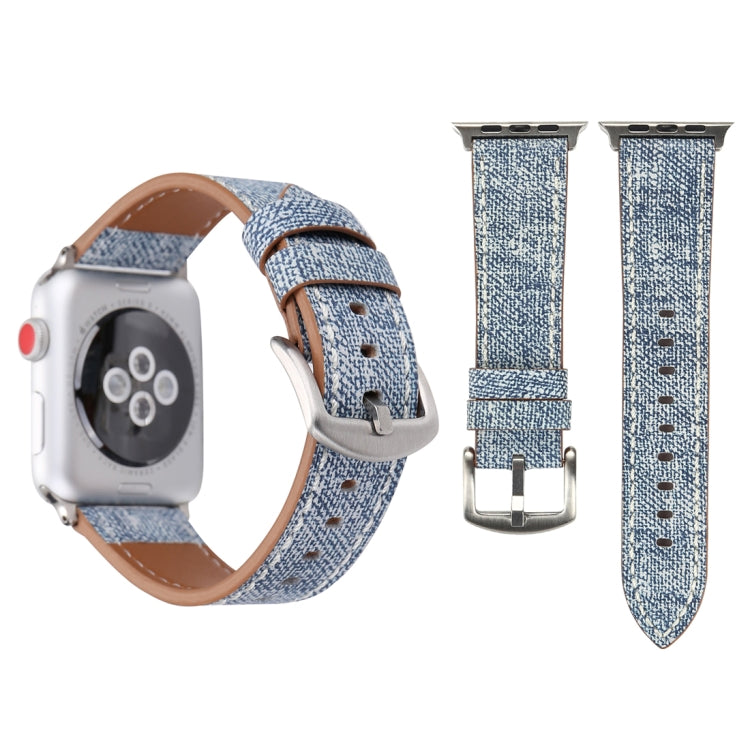 Per Apple Watch Serie 8 e 7 41 mm / SE 2 e 6 e SE e 5 e 4 40 mm / 3 e 2 e 1 38 mm Cinturino per orologio modello cowboy in vera pelle moda semplice, 38mm