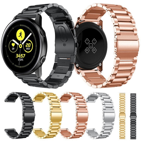cinturino-per-orologio-in-acciaio-inossidabile-massiccio-con-fibbia-a-fionda-a-3-perline-per-galaxy-watch-active-20-mm - immagine 2