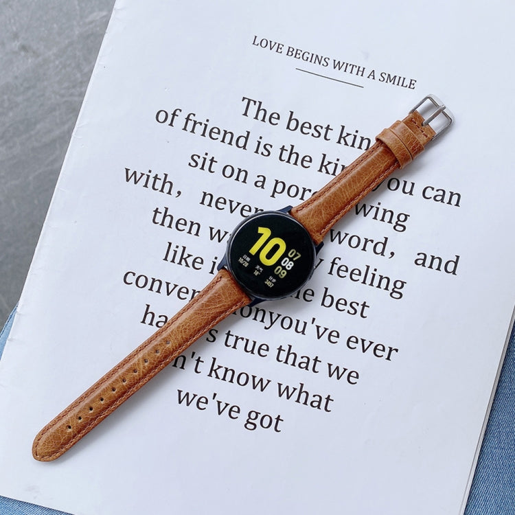 Per Samsung Galaxy Watch 20mm Smart Watch Cinturino universale in pelle bifacciale piccolo, 20mm