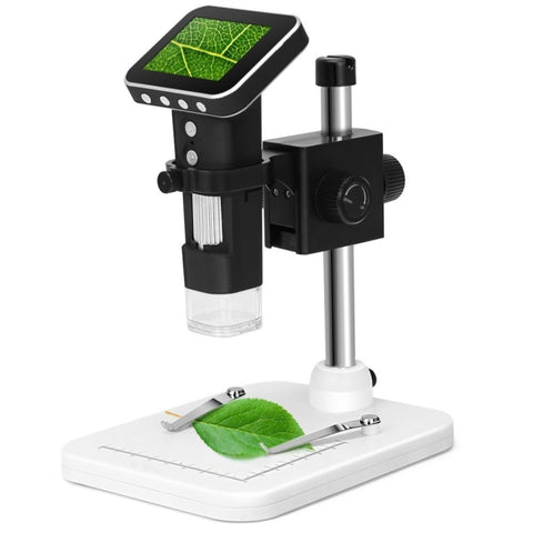 Microscopio Digitale USB 500X con Schermo 2,5", 8 LED e Supporto