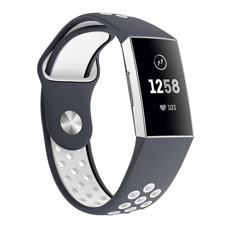 cinturino-in-silicone-bicolore-con-foro-tondo-per-fitbit-charge-3-dimensioni-cinturino-130-195-mm - immagine 9