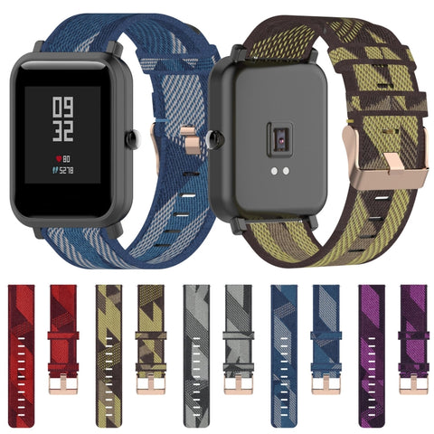 cinturino-per-orologio-con-cinturino-da-polso-in-nylon-con-trama-a-righe-da-20-mm-per-huami-amazfit-gtr-42-mm-gts-bip-bip-lite - immagine 2