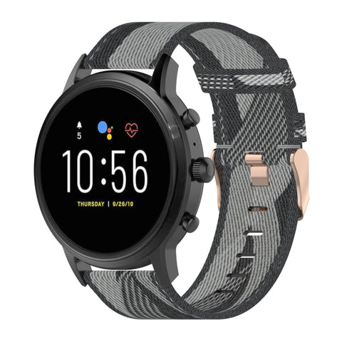 cinturino-per-orologio-con-cinturino-da-polso-in-nylon-con-trama-a-righe-da-22-mm-per-fossil-gen-5-carlyle-gen-5-julianna-gen-5-garrett-gen-5-carlyle-hr - immagine 1
