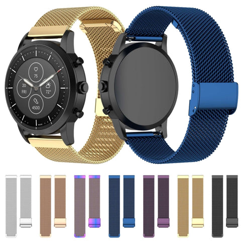 cinturino-per-orologio-con-cinturino-da-polso-in-maglia-metallica-da-22-mm-per-fossil-hybrid-smartwatch-hr-maschio-gen-4-explorist-hr-maschio-sportivo - immagine 2