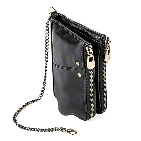 Pochette Portafoglio da Uomo in Pelle Antimagnetica con Scomparti e