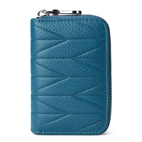 Pochette Portafoglio Antimagnetico in Pelle di Vacchetta con Cerniera