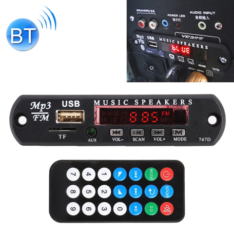 Scheda decodifica lettore MP3 audio Bluetooth 12V per auto Radio FM TF USB 3,5 mm AUX, senza registrazione, without Recording