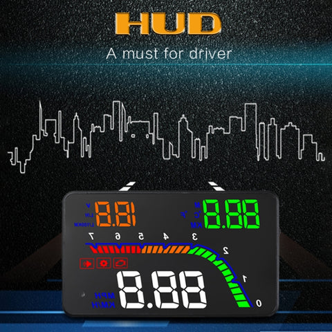 T100 OBD2 Sistema di sicurezza Head Up Display montato su veicolo da 4 pollici, supporta la velocità dell'auto/visualizzazione della velocità di rotazione del motore/consumo istantaneo di carburante/rilevamento ed eliminazione del codice di errore, T100