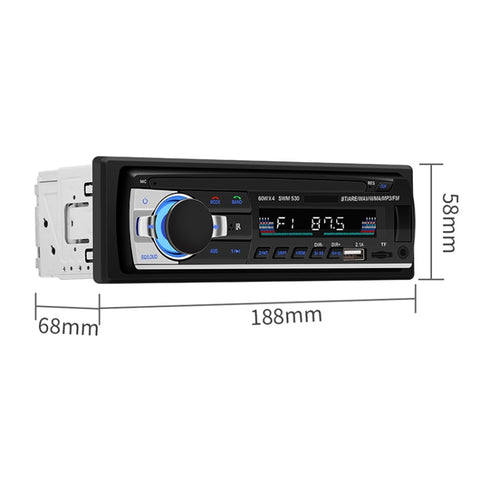 SWM-530 Caricabatterie universale per auto doppio USB 12V Ricevitore radio Lettore MP3, supporto FM e Bluetooth con telecomando, SWM-530