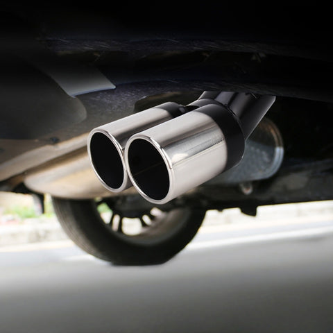 Tubo di punta del silenziatore di coda di scarico curvo a doppia uscita per auto universale per styling auto, Curved Double