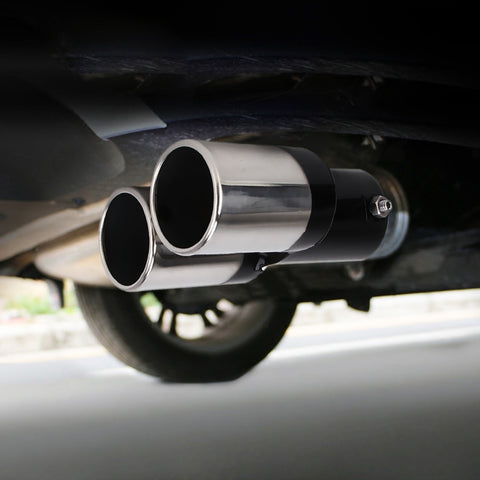 Tubo di punta del silenziatore di coda di scarico a doppia uscita dritto in acciaio inossidabile per styling auto universale, Straight Double