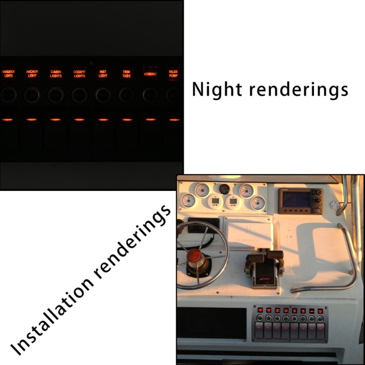 Interruttori combinati a 3 pin a 8 vie Pannello interruttori con luce e lente per proiettore per auto RV Marine Boat, 3Pin 8 Way