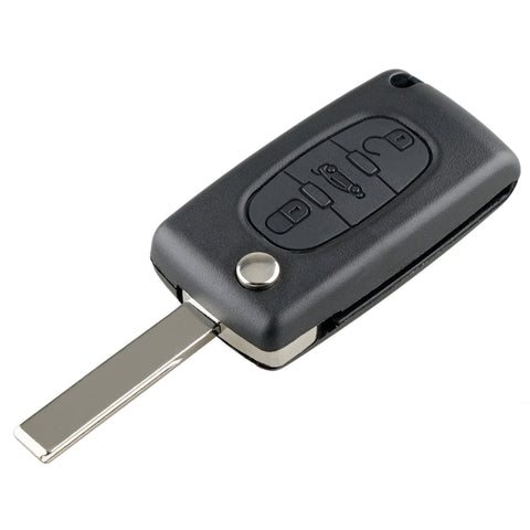 Per chiave auto telecomando intelligente PEUGEOT 3 pulsanti con chip integrato, batteria, supporto e stelo chiave con fessura, frequenza: 433 MHz, 3 Buttons