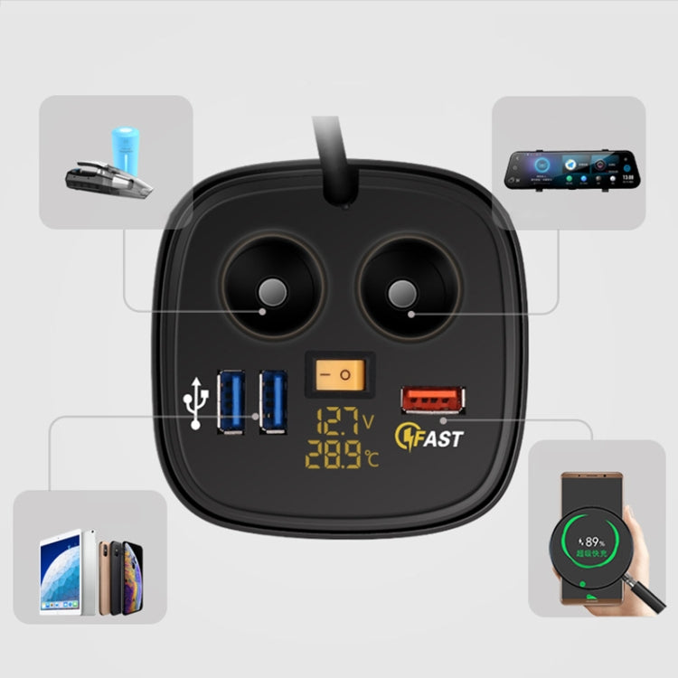 adattatore-universale-per-auto-con-3-porte-usb-e-display-digitale-led - immagine 8