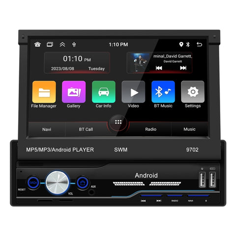 SWM 9702 Ricevitore radio Android per auto HD da 7 pollici Lettore MP5, supporto FM, Bluetooth, GPS e WiFi, SWM - 9702