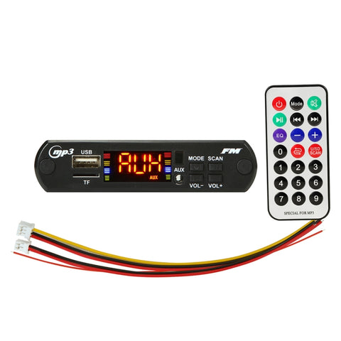 Scheda di decodifica lettore MP3 audio per auto 5V Radio FM TF USB 3,5 mm AUX, con funzione Bluetooth e telecomando, 5V