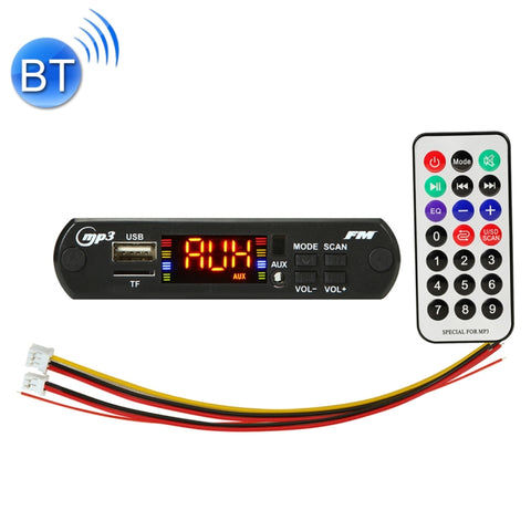 Scheda di decodifica lettore MP3 audio per auto 5V Radio FM TF USB 3,5 mm AUX, con funzione Bluetooth e telecomando, 5V