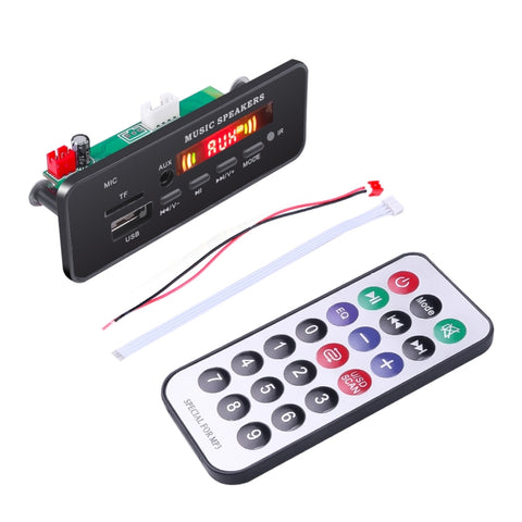 Scheda di decodifica lettore audio MP3 per auto 12V 2x3W Radio FM TF USB 3.5mm AUX, con Bluetooth e funzione di chiamata di registrazione e telecomando, 12V