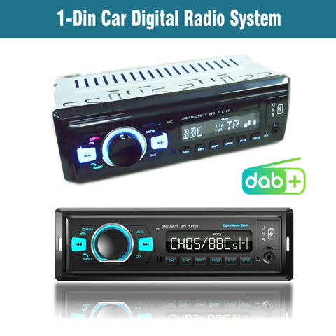 Ricevitore FM per sistema stereo per lettore radio DAB da 1 DIN, supporto Bluetooth e disco U, scheda MP3 e TF, 1-Din Car DAB Radio Player