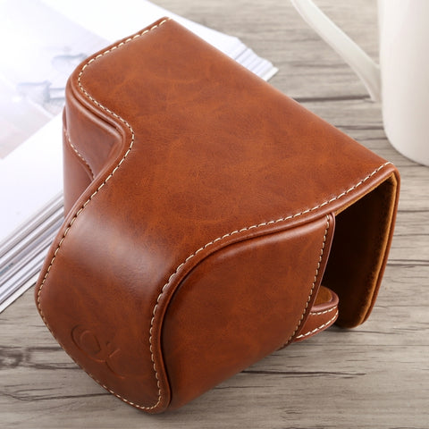 custodia-in-pelle-pu-per-fotocamera-per-tutto-il-corpo-con-cinturino-per-sony-a6300-for-sony-a6300 - immagine 2