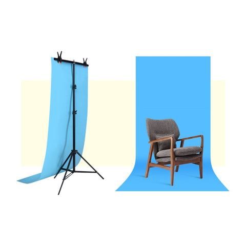 Kit di staffe trasversali per fondale, supporto per sfondo per studio fotografico a forma di T da 100x200 cm con clip, senza sfondo, 100x200cm
