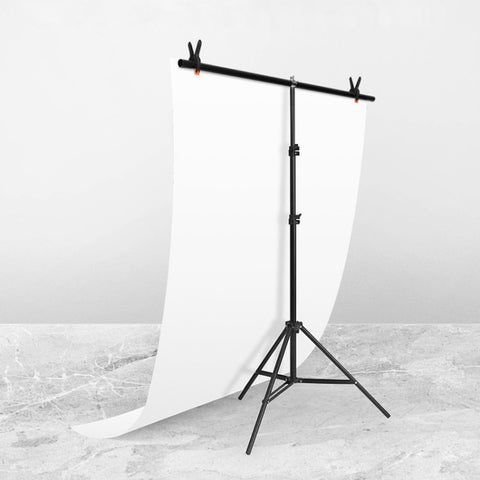 Kit di staffe trasversali per fondale, supporto per sfondo per studio fotografico a forma di T da 100x200 cm con clip, senza sfondo, 100x200cm