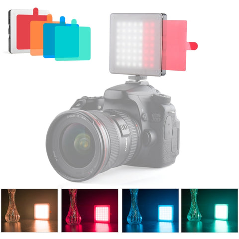 YELANGU Luce di riempimento portatile per fotografia di telefono a 49 LED con 6 filtri colorati, Fill Light