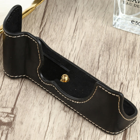 base-mezza-custodia-per-fotocamera-in-pelle-pu-con-filo-da-1-4-di-pollice-per-fujifilm-xt200-for-fujifilm-xt200 - immagine 2