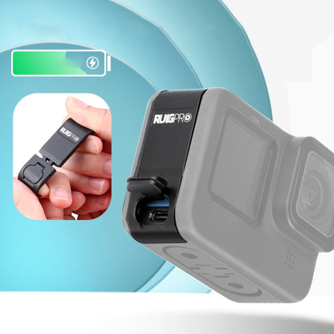 RUIGPRO Coperchio dell'interfaccia laterale della batteria in lega di alluminio per GoPro HERO10 Black / HERO9 Black, Aluminum Alloy Side Cover