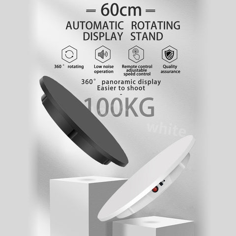 Piattaforma girevole elettrica per espositori rotanti da 60 cm, carico: 100 kg, alimentazione plug-in, presa UK, 60cm, UK Plug