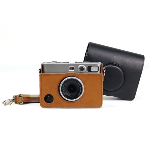 custodia-in-pelle-pu-per-fotocamera-retro-full-body-con-cinturino-per-fujifilm-instax-mini-evo-for-fujifilm-instax-mini-evo-retro - immagine 2