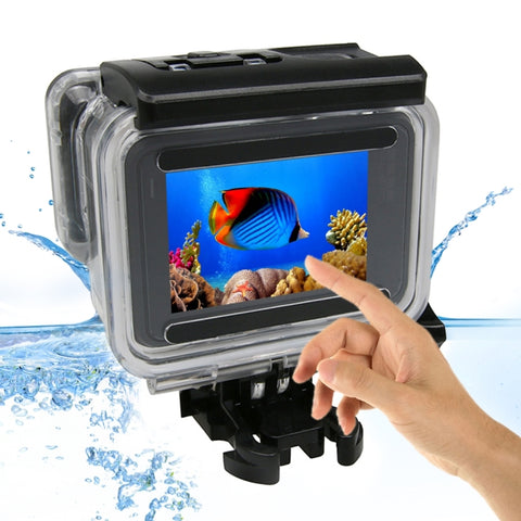 Per GoPro HERO6 /5 Touch Screen Custodia protettiva impermeabile da 45 m con fibbia di montaggio e vite di base, non è necessario rimuovere l'obiettivo, 45m Waterproof