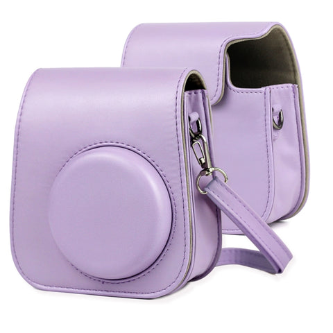 custodia-in-pelle-per-fotocamera-a-corpo-intero-con-tracolla-per-fujifilm-instax-mini-11-purple - immagine 1
