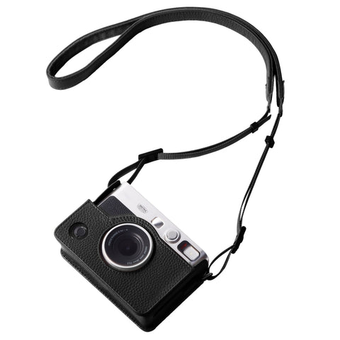 custodia-in-vera-pelle-per-fotocamera-fujifilm-instax-mini-evo-full-body-con-cinturino-for-fujifilm-instax-mini-evo - immagine 1