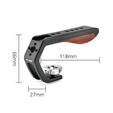 YELANGU LW-B01-3 Stabilizzatore video portatile Maniglia superiore con scarpe fredde per gabbia LW-B01, LW-B01-3