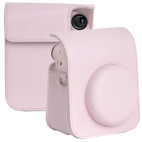 Per FUJIFILM instax mini 12 Borsa per fotocamera con custodia in pelle per tutto il corpo con cinturino