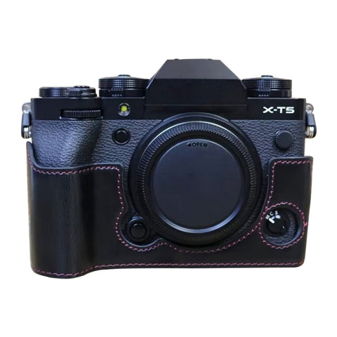 Per FUJIFILM X-T5 Base mezza custodia per fotocamera in pelle PU con filettatura da 1/4 di pollice, For FUJIFILM X-T5