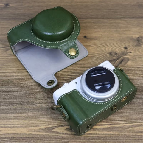 Per Sony ZV-1F Vlog Camera Borsa per fotocamera in pelle per tutto il corpo con cinturino, For Sony ZV-1F