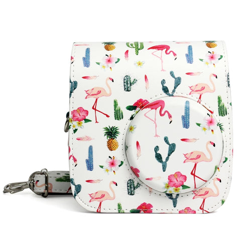 borsa-protettiva-per-fotocamera-in-pelle-pu-modello-flamingo-cactus-per-fotocamera-fujifilm-instax-mini-7s-7c-flamingo-cactus - immagine 1