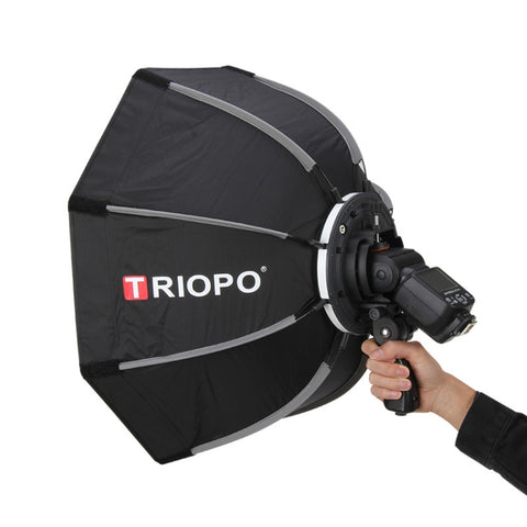 TRIOPO KS90 Diffusore Softbox parabolico a cupola Speedlite Flash da 90 cm con impugnatura a staffa per Speedlite, KS90