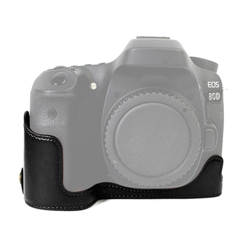 base-mezza-custodia-per-fotocamera-in-pelle-pu-con-filo-da-1-4-di-pollice-per-canon-eos-80d-70d-for-canon-eos-80d - immagine 1