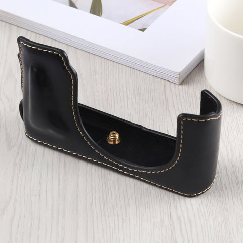 base-mezza-custodia-per-fotocamera-in-pelle-pu-con-filettatura-da-1-4-di-pollice-per-leica-d-lux-typ-109-for-leica-d109-for-leica-d901 - immagine 2