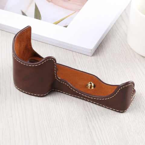 base-mezza-custodia-per-fotocamera-in-pelle-pu-con-filettatura-da-1-4-di-pollice-per-sony-a6400-ilce-a6400-for-sony-a6400 - immagine 2