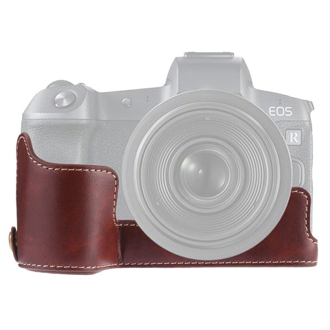 base-mezza-custodia-per-fotocamera-in-pelle-pu-con-filettatura-da-1-4-di-pollice-per-canon-eos-r-for-canon-r - immagine 1