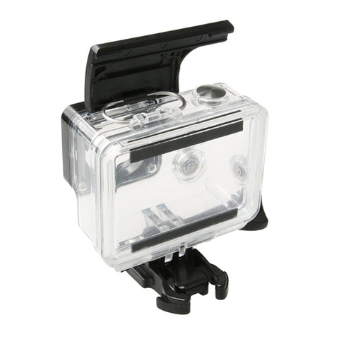 Per Gopro HERO4 / 3+ Sports Action Camera Custodia impermeabile Custodia in plastica ABS Chiusura a clip per porta posteriore, Housing Case