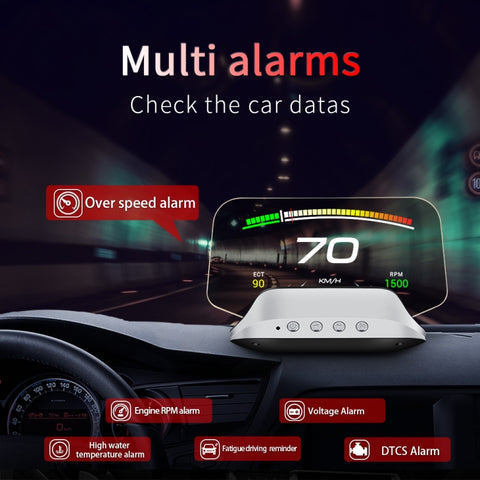 c3-obd2-modalita-gps-car-head-up-display-hud-velocita-eccessiva-velocita-temperatura-dell-acqua-troppo-alta-tensione-troppo-bassa-allarme-guasto-motore-promemoria-guida-fatica-funzione-di-navigazione-c3 - immagine 2