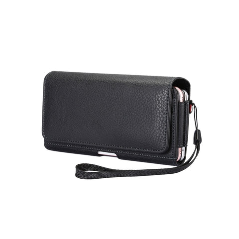 custodia-marsupio-in-pelle-pu-con-chiusura-verticale-con-trama-litchi-con-stecca-posteriore-e-slot-per-carte-e-cordino-da-15-cm-per-telefono-universale-da-67-pollici-for-6-7-inch-phone-universal - immagine 2