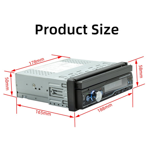 T100C Radio lettore MP5 per auto con schermo retrattile manuale da 7 pollici, supporto Mirror Link e scheda FM e TF e USB e Bluetooth Chiamate a mani libere e sistema di traiettoria di inversione, T100C