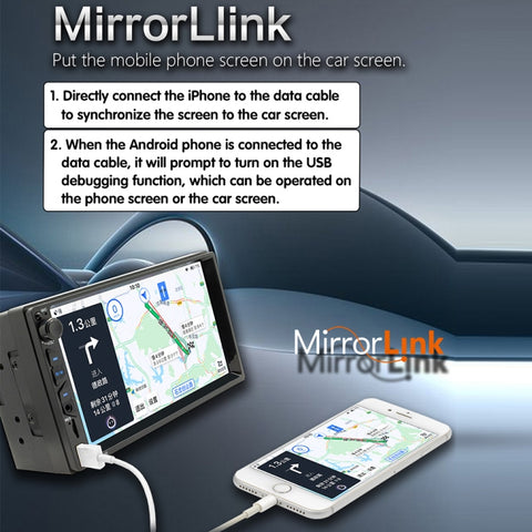 Lettore MP5 universale per auto B700C HD da 7 pollici con Carplay, supporto FM, Bluetooth e scheda TF, B700C