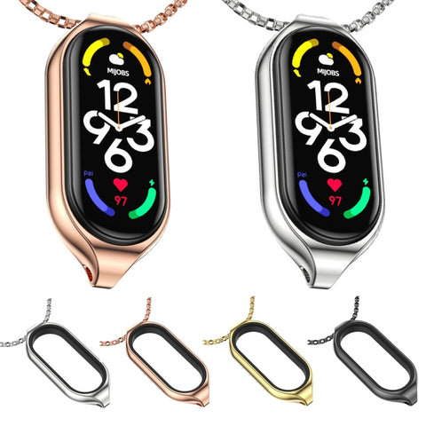 Per Xiaomi Mi Band 7/7 NFC MIJOBS Collana con ciondolo in metallo in acciaio inossidabile, For Xiaomi Mi Band 7 / 7 NFC